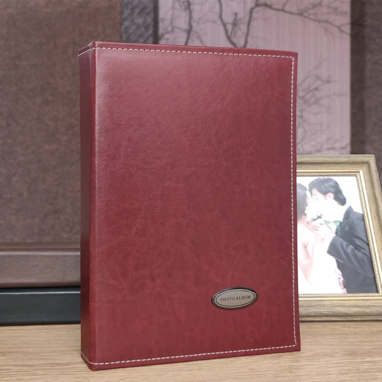 TBD0584413401A.webp 6 Inch 240 Sheets Leather Cover Photo Album Family Memorial Album Interstitial Album - Image 1