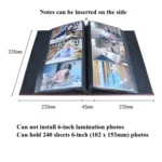 6 Inch 240 Sheets Leather Cover Photo Album Family Memorial Album Interstitial Album - Image 6