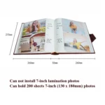 5R 7 Inch 200 Sheets PU Leather Photo Album Interstitial Photo Album Postcard Storage Book - Image 7