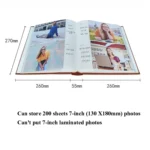 5R 7 Inch 200 Sheets Leather Photo Album Paper Core Insert Album - Image 3