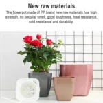 Imitation Metal Colorful Water Storage Plastic Flowerpot - Image 3