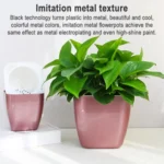 Imitation Metal Colorful Water Storage Plastic Flowerpot - Image 4