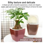 Imitation Metal Colorful Water Storage Plastic Flowerpot - Image 5