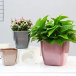 Imitation Metal Colorful Water Storage Plastic Flowerpot - Image 7