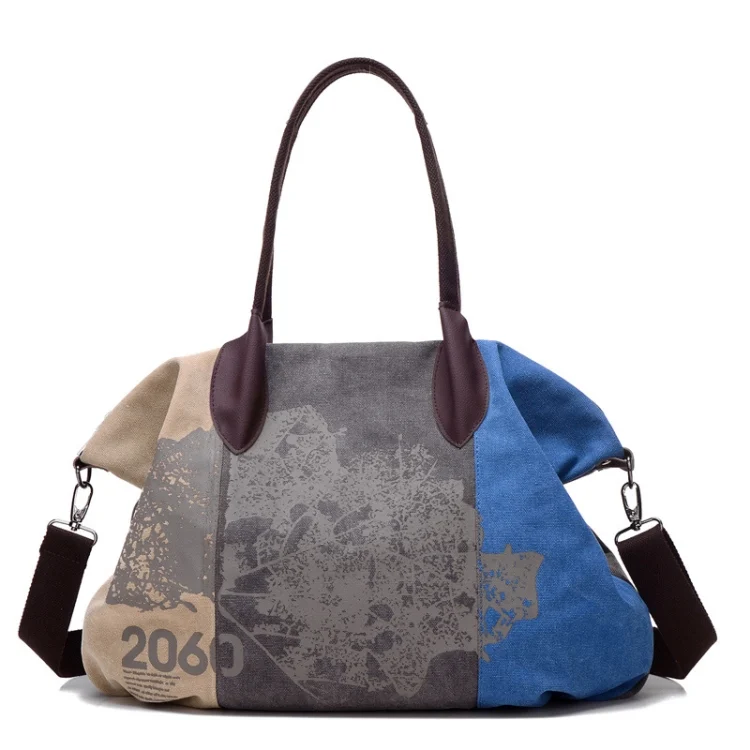 K1219 Large-Capacity Graffiti Canvas Bag Printing Single-Shoulder Messenger Bag