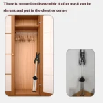 1.6m 3 in 1 Hanging Ironing Bracket Hanger Telescopic Metal Rod Mount - Image 6