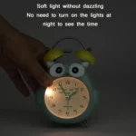 3 Inch Children Cartoon Owl Luminous Silent Bedside Snooze Small Alarm Clock - Image 4
