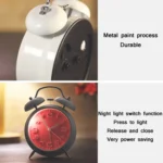 4 Inch Bedroom Bedside Stereo Digital Silent Alarm Clock With Light - Image 4