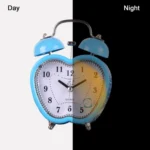 Children Cartoon Apple-Shaped Bedside Mute Desk Clock Metal Bell Digital Alarm Clock - Image 5