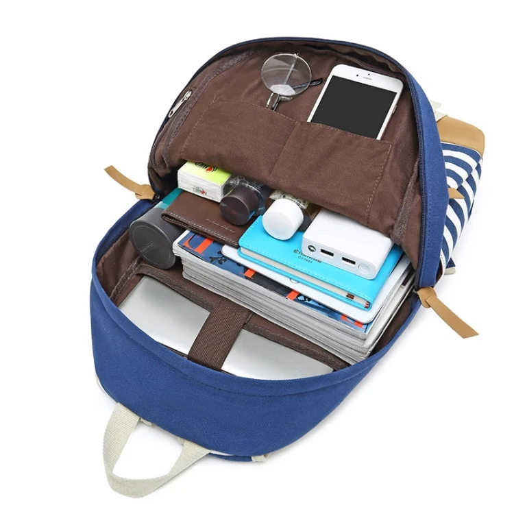 TBD0585085601_B2.webp 3 PCS/Set Canvas Leisure Backpack Large Capacity Printed School Bag - Image 3