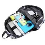 1909-1 3 PCS/Set Printed Backpack Small Fresh Student School Bag Computer Bag Lunch Backpack - Image 3