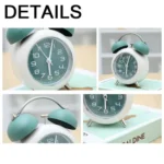 Bedroom Desktop Metal Digital Mechanical Alarm Clock Living Room Silent Clock With Night Light - Image 4