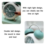 Bedroom Desktop Metal Digital Mechanical Alarm Clock Living Room Silent Clock With Night Light - Image 5