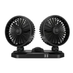 F558 With USB Mobile Phone Charging Car Fan 12/24V Car Truck Double Shaking Head Fan