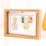 Wooden Rotating Double-Sided Swinging Table Photo Frame Size: - Image 2