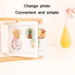 Wooden Rotating Double-Sided Swinging Table Photo Frame Size: - Image 3
