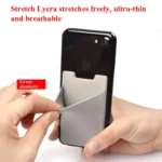 Stretch Lycra Mobile Phone Back Sticker Card Holder Phone Back Wallet Bus Bank Card Holder - Image 3