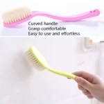 Plastic Long Handle Shoes Brush Multi-Purpose Practical Cleaning Brush Soft Hair Strap Rope Clothing Brush, Color Random Delivery - Image 4