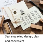 YZFZYZ Retro Lotus Combination Set Seal Plant Vase Hand Account Seal Hand Account Book Decoration Tool - Image 4