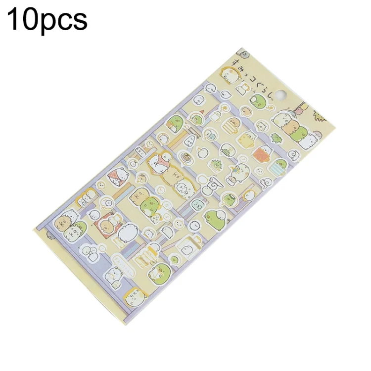 10pcs RBJLT Corner Plane Stickers Account Diary Decoration Hot Stamping Cartoon Stickers