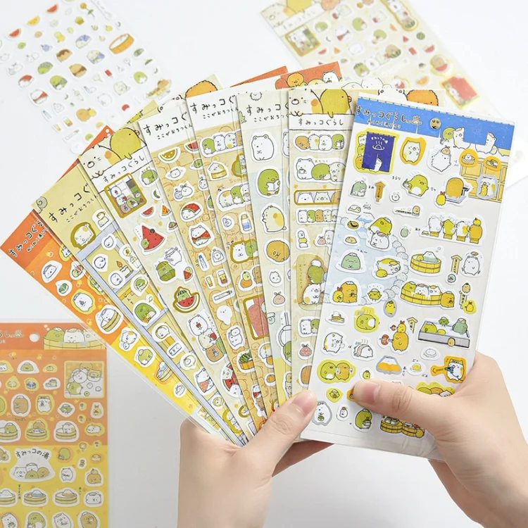TBD0585880201_B1.webp 10pcs RBJLT Corner Plane Stickers Account Diary Decoration Hot Stamping Cartoon Stickers - Image 2