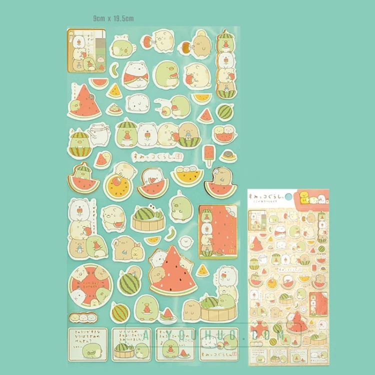 TBD0585880201_B2.webp 10pcs RBJLT Corner Plane Stickers Account Diary Decoration Hot Stamping Cartoon Stickers - Image 3
