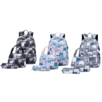 3 PCS / Set 2035 Printed Backpack Large-Capacity Leisure Computer Backpack Student School Bag - Image 2
