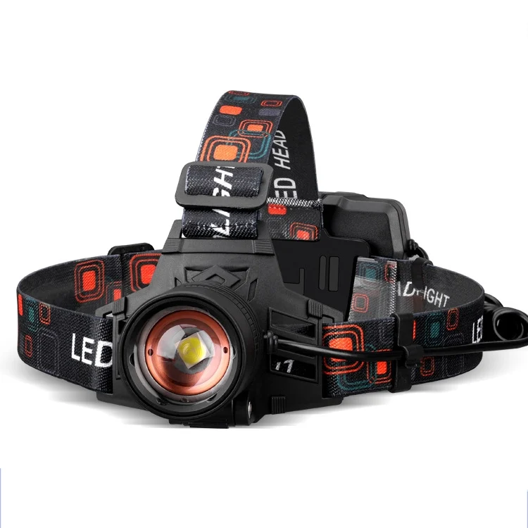 T40 P50 Lamp Beads Headlight USB Rechargeable Zoom Outdoor Strong Headlight,Specification: