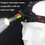 T40 P50 Lamp Beads Headlight USB Rechargeable Zoom Outdoor Strong Headlight,Specification: - Image 4