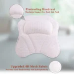 Machine Washable Mesh Cloth 3D Wave Bathtub Pillow Bathroom Bath Headrest - Image 3