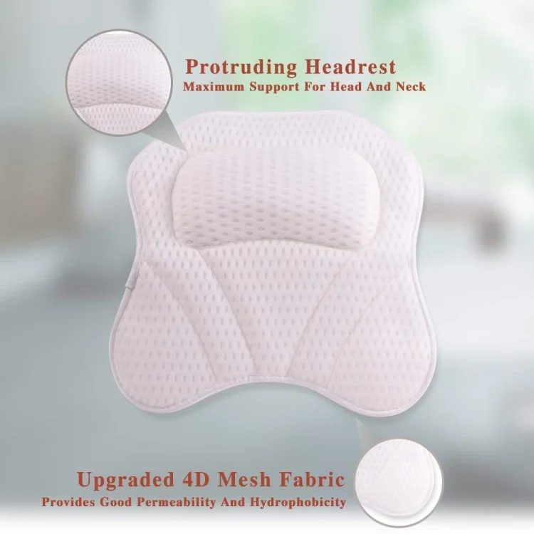TBD0586478401_B2.webp Machine Washable Mesh Cloth 3D Wave Bathtub Pillow Bathroom Bath Headrest - Image 3