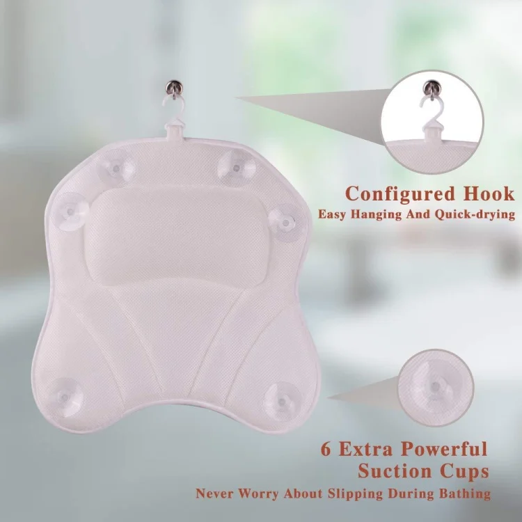 TBD0586478401_B3.webp Machine Washable Mesh Cloth 3D Wave Bathtub Pillow Bathroom Bath Headrest - Image 4