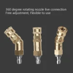 Car Wash Machine With High Pressure Air Conditioning Cleaning Nozzle 1/4 Copper Rotary Bending Joint 360 Degree Rotation Universal Fast Plug - Image 5