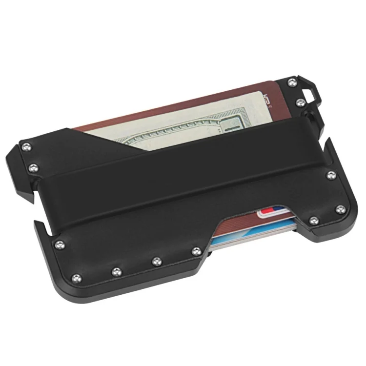 JK02 Metal Card Holder RFID Anti-Theft Leather Wallet EDC Multifunctional Stainless Steel Aluminum Alloy Card Holder