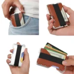 JK02 Metal Card Holder RFID Anti-Theft  Leather Wallet EDC Multifunctional Stainless Steel Aluminum Alloy Card Holder - Image 5