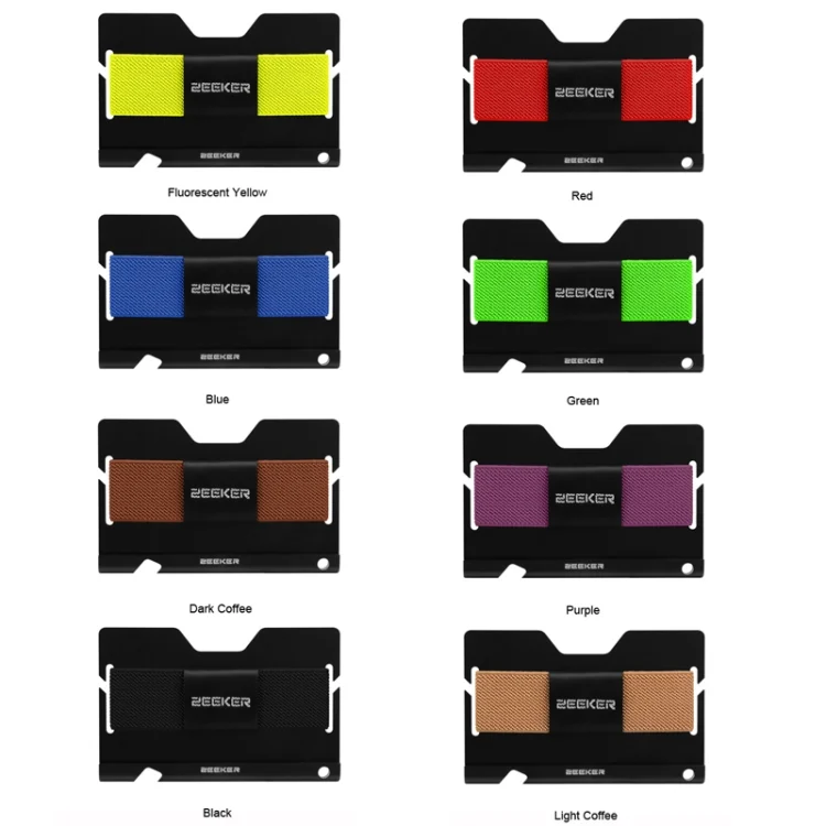 TBD0587744101_B1.webp ZEEKER JK03  Aluminum Alloy Card Holder Multi-Function Elastic Band Women And Men Wallet Metal Business Card Holder - Image 2