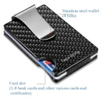 New-Bring Metal Carbon Fiber Wallet Ultra-Thin Card Holder Male RFID Anti-Theft Simple Wallet Bank Credit Card Storage Device - Image 5
