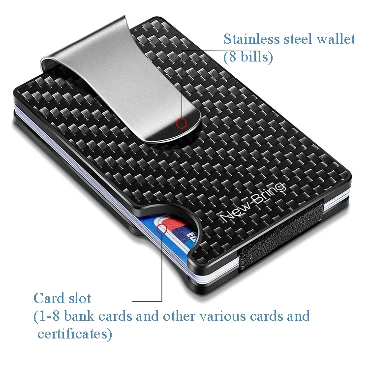 TBD0587744801_B4.webp New-Bring Metal Carbon Fiber Wallet Ultra-Thin Card Holder Male RFID Anti-Theft Simple Wallet Bank Credit Card Storage Device - Image 5