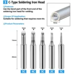 Soldering Tips 936 Soldering Station Pure Copper Soldering Iron Tips Lead-Free Soldering Iron Tips - Image 4