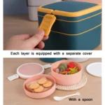 Double-Layer Portable Microwave Oven Can Heat Lunch Box With Lid - Image 4