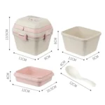 Wheat Straw Portable Three-Layer Lunch Box Can Be Microwaved - Image 3