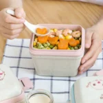 Wheat Straw Portable Three-Layer Lunch Box Can Be Microwaved - Image 6