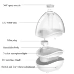 K11 1500ml Transparent Humidifier Household Mute Small Air Purifier Large-Capacity Ultrasonic Humidifier, CN Plug - Image 7