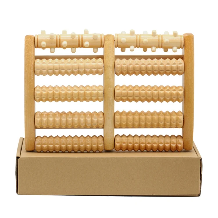 TBD0589163101_B2.webp Wooden Roller Massager Small Nails Five-Row Foot Massager - Image 3
