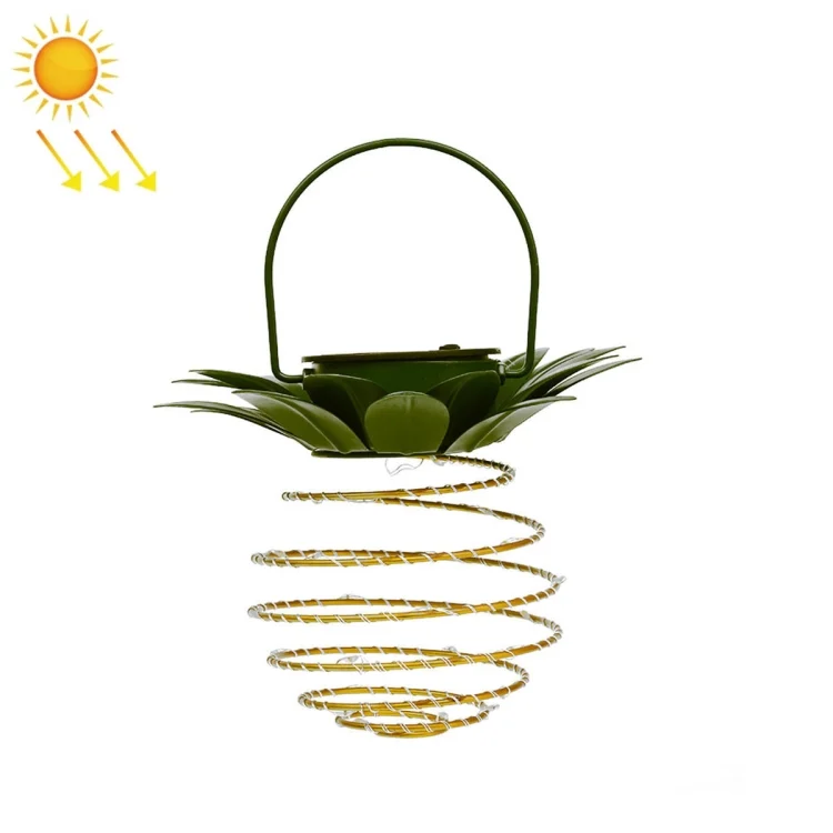 Solar Pineapple Lights Wrought Iron Lantern LED Copper Wire String Outdoor Waterproof Garden Decoration Lanterns