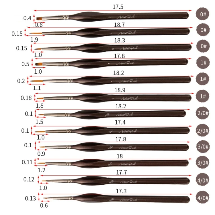 TBD05894228_2.webp 12 PCS/Set  Painting Triangle Rod Two-Color Nylon Hair Hook Line Pen Watercolor Brush Pen Art Supplies - Image 3