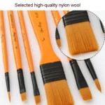 ZHU TING 10 In 1 Wooden Pole Nylon Wool Watercolor Pen And Board Brush Fan Shaped Painting Pen Set With Cloth BagZHUTING - Image 5