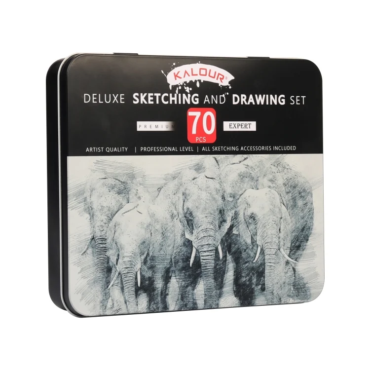 TBD0589424401_B1.webp KALOUR 70 in 1  Sketch Pencil Iron Box Set Sketch Tool Set Fine Art Painting Pencil - Image 2