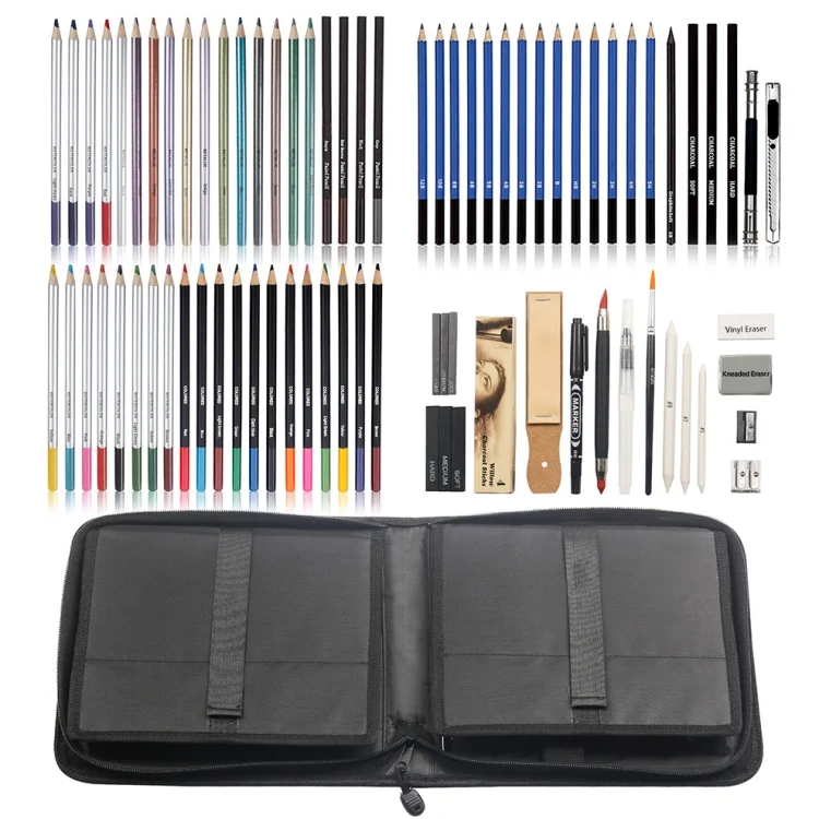 TBD0589426001_B1.webp KALOLR YW-PC083  83 in 1 Portable Sketch Tool Water-Soluble Color Lead Metal Color Lead Combination Sketch Drawing Set - Image 2