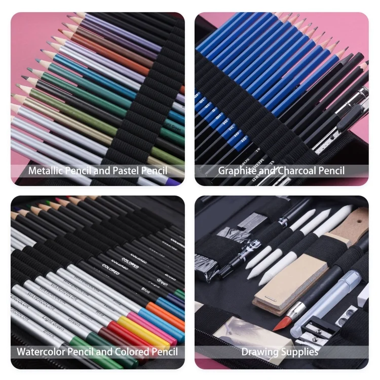 TBD0589426001_B3.webp KALOLR YW-PC083  83 in 1 Portable Sketch Tool Water-Soluble Color Lead Metal Color Lead Combination Sketch Drawing Set - Image 4